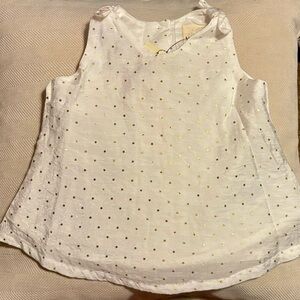 New 2T white with gold star shirt with bows on sleeve